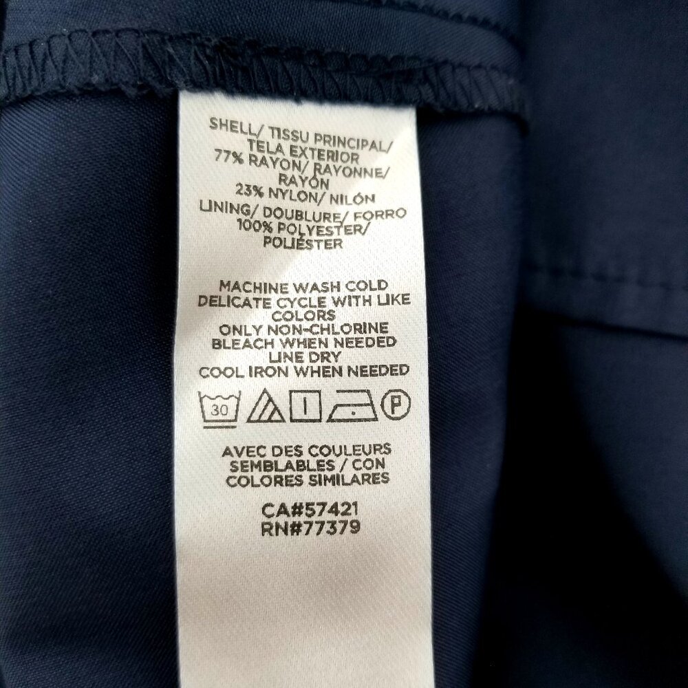 A Perfect Lightweight Short Sleeve Navy Dress - Petite L - Modest & Versatile - Picture 5 of 5